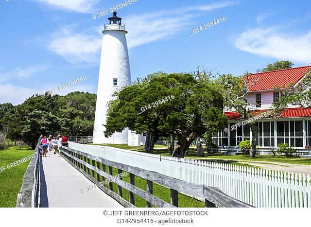 North Carolina, NC, Outer Banks, Ocracoke Island, Ocracoke Light, lighthouse station, boardwalk
