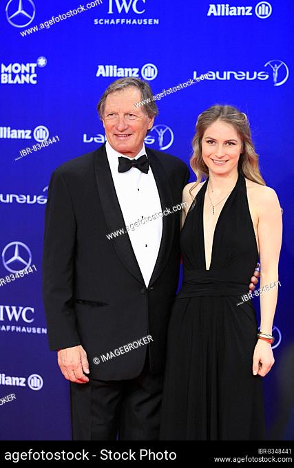 Former ski racer Franz Klammer with daughter, 2017 Laureus World Sports Awards, Monaco, Sporting Monte-Carlo, Red Carpet, Europe