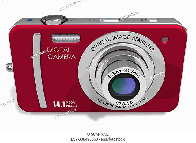 Red compact digital camera