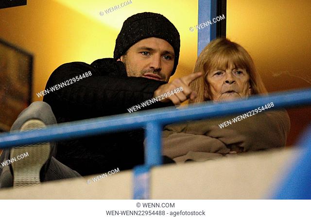 Mark Wright with his nan Rene watching his brother Josh Wright play during Gillingham vs Fleetwood football match Featuring: Mark Wright Where: Gillingham