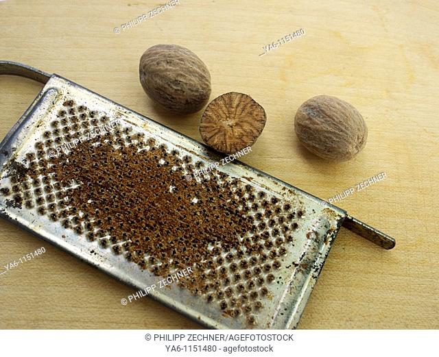 Nutmeg and nutmeg grater