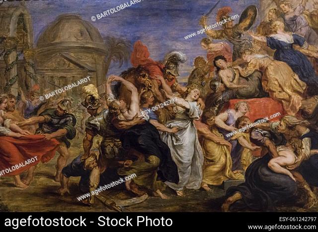 the abduction of the Sabine women, Anonymous, XVII century, oil on panel, National Museum of Fine Arts (MNBA), Buenos Aires, Argentine Republic, southern cone