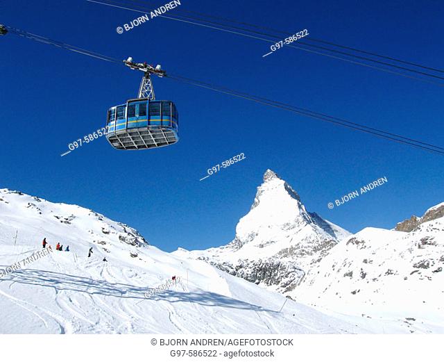Skilift at Zermatt. Matterhorn. Switzerland