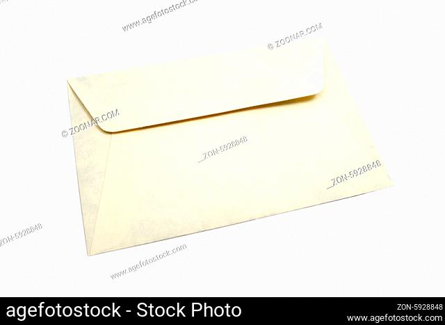 Old envelope isolated on white background