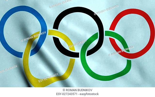 Olympic games flag waving. Seamless loop