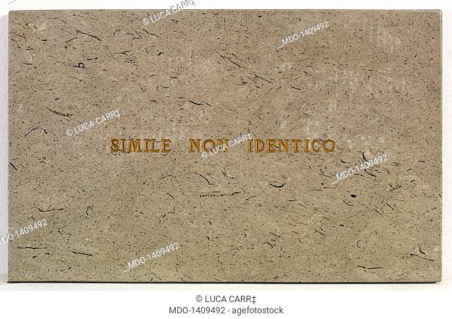 Similar, but not the Same (Simil, non identico), by Salvatore Salvo Mangione, 1971, 20th Century, 7 marble plaques, 25 x 40 cm each one
