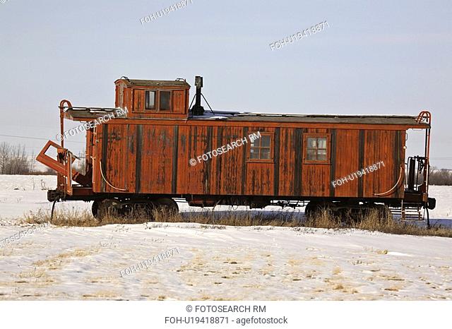 train, caboose, pasqua, waiting, still, old