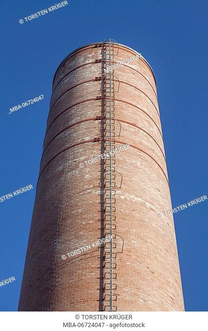 Brick factory chimney, industrial monument Nordwolle, Delmenhorst, Lower Saxony, Germany, Europe