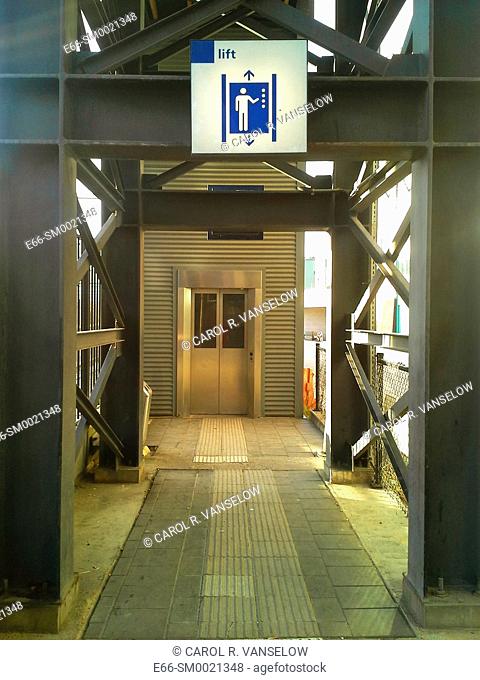Elevator by train station at Maankwartier in Heerlen, in the Netherlands