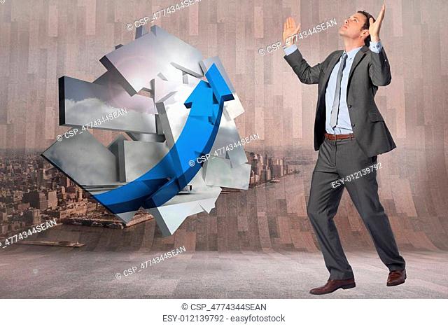 Composite image of businessman posi
