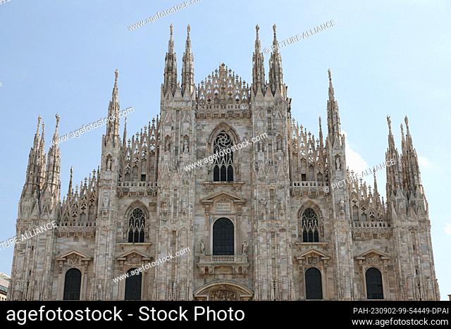 02 September 2023, Italy, Mailand: View of the Duomo of Milan. The Duomo is the cathedral of the Archdiocese of Milan. Photo: Friso Gentsch/dpa