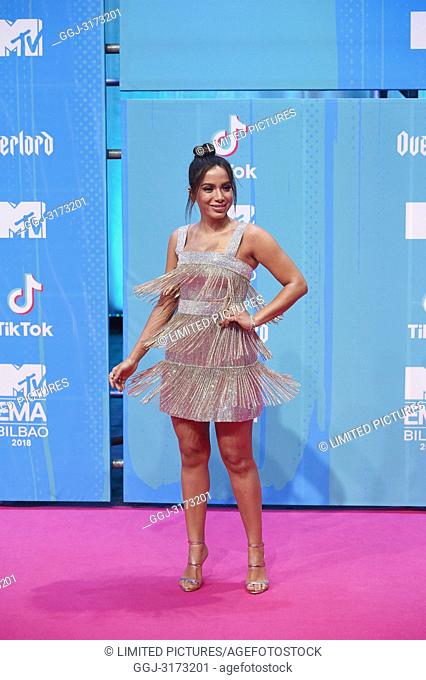 Anitta attends the 25th MTV EMAs 2018 held at Bilbao Exhibition Centre 'BEC' on November 4, 2018 in Madrid, Spain
