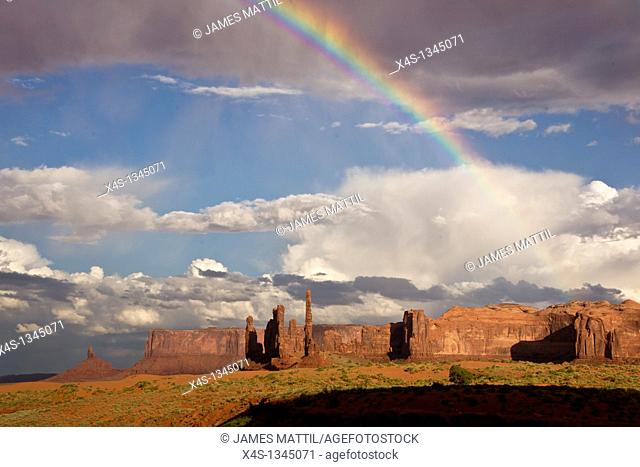 A rainbow in Monument Valley after a summer storm