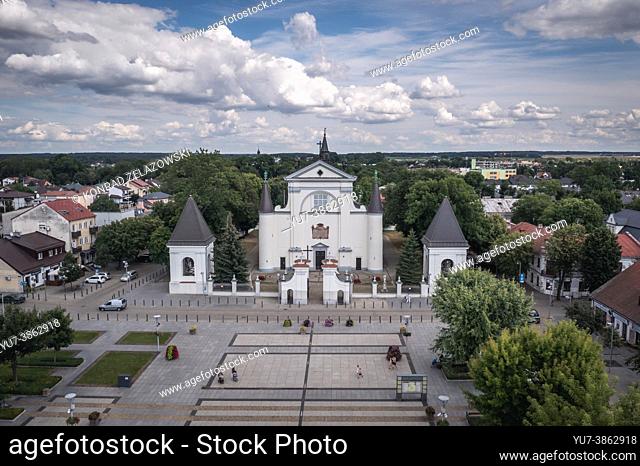 Basilica of the Assumption of the Blessed Virgin Mary in Wegrow town located in Masovian Voivodeship of Poland