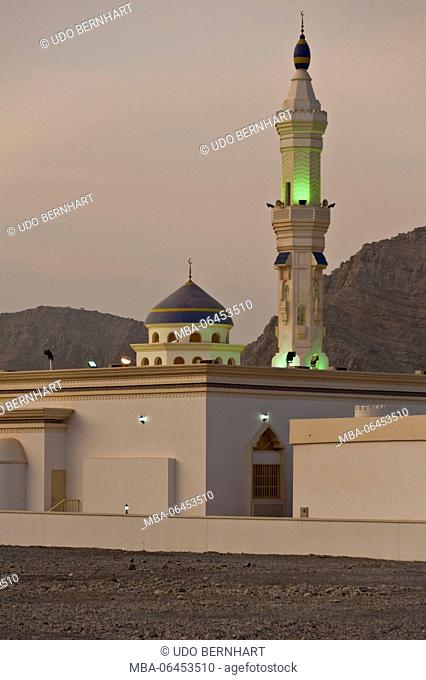 Arabia, Arabian peninsula, Sultanate of Oman, peninsula Musandam, Khasab, Sharja mosque