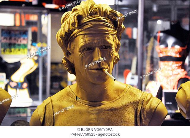 ARCHIVE - An archive image dated 18 November 2016 shows a life-size bust of Keith Richards by the French sculptor Sissy Piana in the Rolling Stones fan museum...