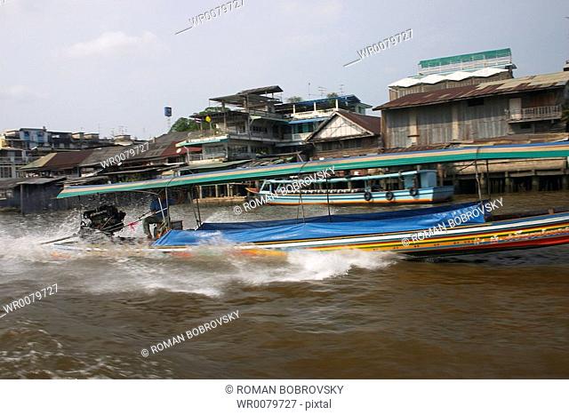 Longtail boat on Chao Phraya river, Bangkok
