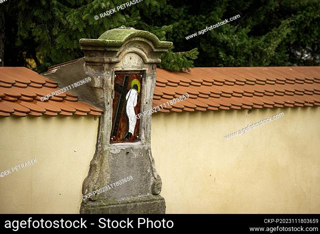 Stations of the Cross at St. Anne's Church in Detrichov, Liberec Region, on November 18, 2023. Fourteen stops in the form of glass sculptures were designed and...