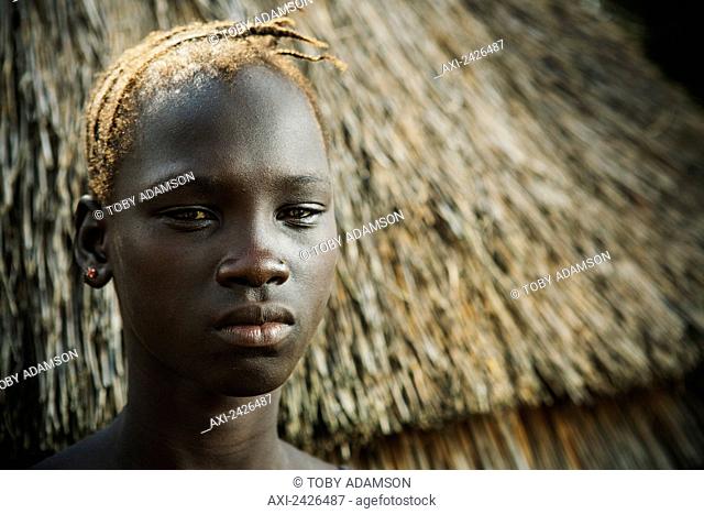 Children of the Nuer tribe, close to Gambella in Western Ethiopia; Ethiopia