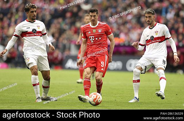 firo: Fuvuball: Soccer: 08.05.2022 1st Bundesliga, 1st League season 2021/2022 33rd matchday FC Bayern Mvºnchen, Munich - VfB Stuttgart Robert Lewandowski