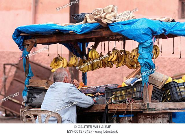 Banana seller in Morocco