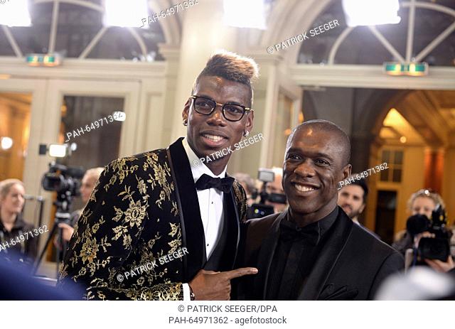 Paul Pogba and Clarence Seedorf arrive for the FIFA Ballon d'Or Gala 2015 held at the Kongresshaus in Zurich, Switzerland, 11 January 2016