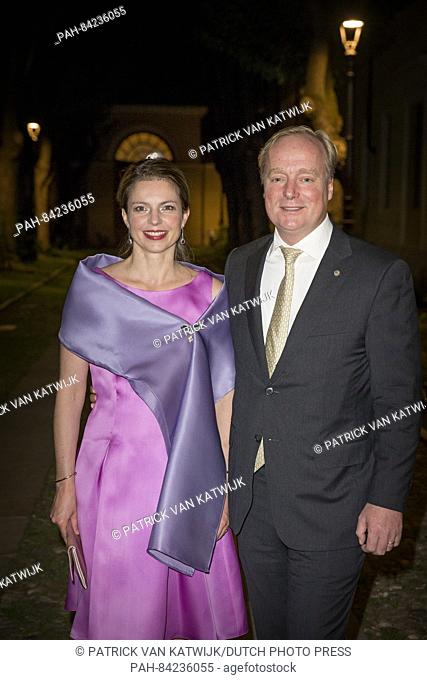 Prince Carlos and Princess Annemarie de Bourbon de Parme arrive at the Palazzo della Riserva o delle poste in Parma, Italy, 23 September 2016