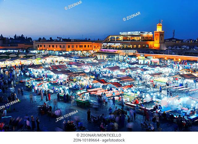 Jemaa el-Fnaa square in Medina of Marrakesh, Morocco