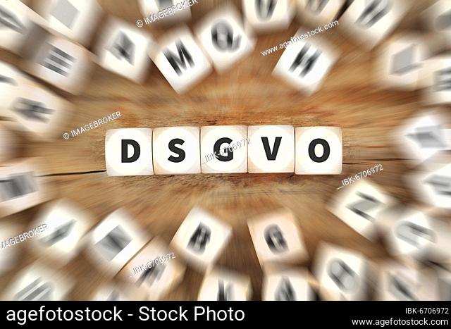 DSGVO Basic Data Protection Regulation, the word DSGVO, zoom effect, Stuttgart, Germany, Europe