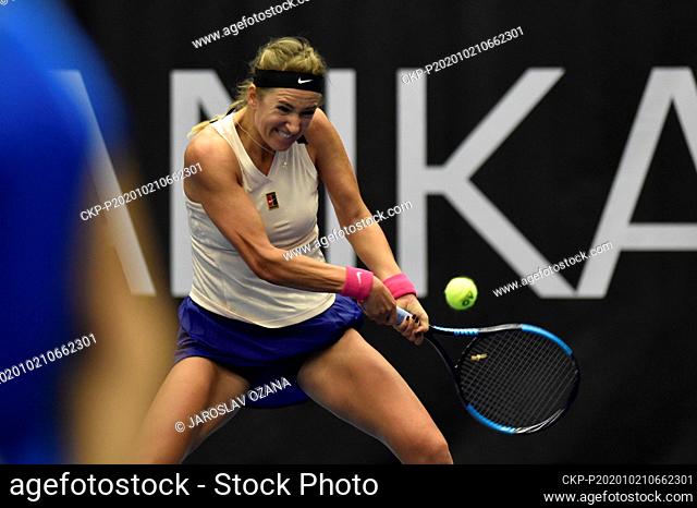 ***CTK POOL*** Belarusian tennis player Victoria Azarenka in action during the match against Czech player Barbora Krejcikova within the J&T Banka Ostrava Open...