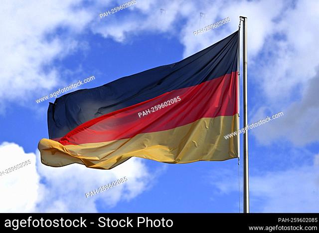 Germany flag, flag, Germany, black red gold, Germany flag. Bavarian Sports Prize 2021 on October 6th, 2021. - Munich/Bayern/Deutschland