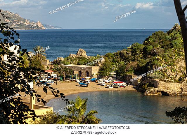 View of a small Sicilian fishing village