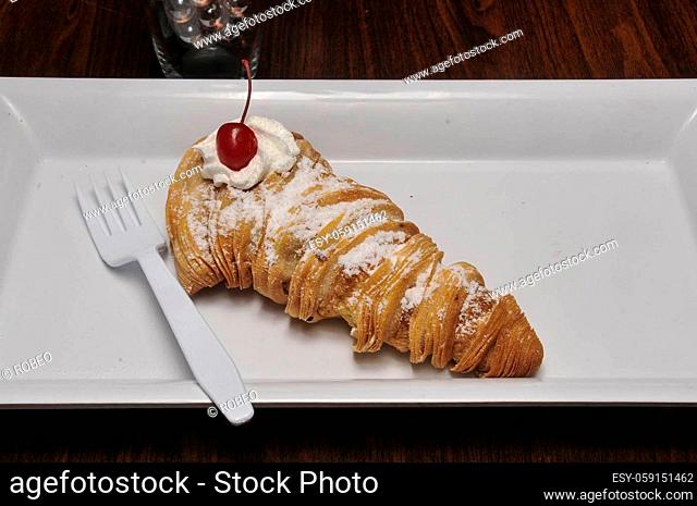Authentic and traditional pastry confectionary known as lobster tail