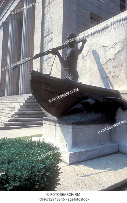 Massachusetts, New Bedford, Buzzards Bay, Whale Fishing Monument in downtown New Bedford, Massachusetts