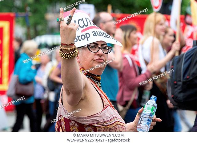 The People's Assembly Anti-Austerity March in Parliament Square Featuring: Atmosphere Where: London, United Kingdom When: 20 Jun 2015 Credit: Mario Mitsis/WENN