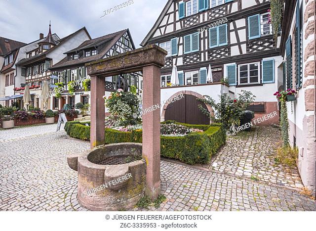 historical old town of Gengenbach, Germany, and tourist destination of western Black Forest