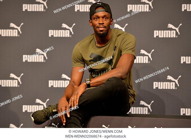 Usain Bolt holds a press conference at The Brewery ahead of his final race at the World Athletics championships at the London Stadium Featuring: Usain Bolt...