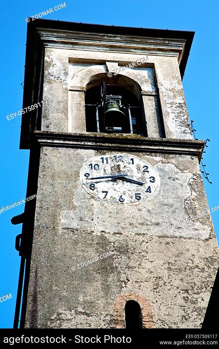 arsago seprio old abstract in italy  the  wall and church tower bell sunny day