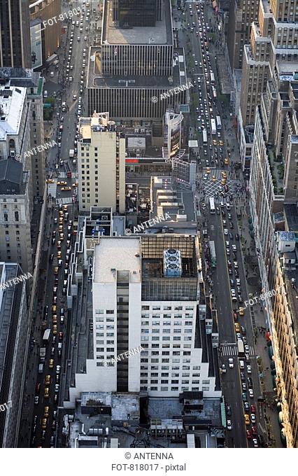 View of Fifth and Sixth Avenues from the Empire State Building, Manhattan, New York City