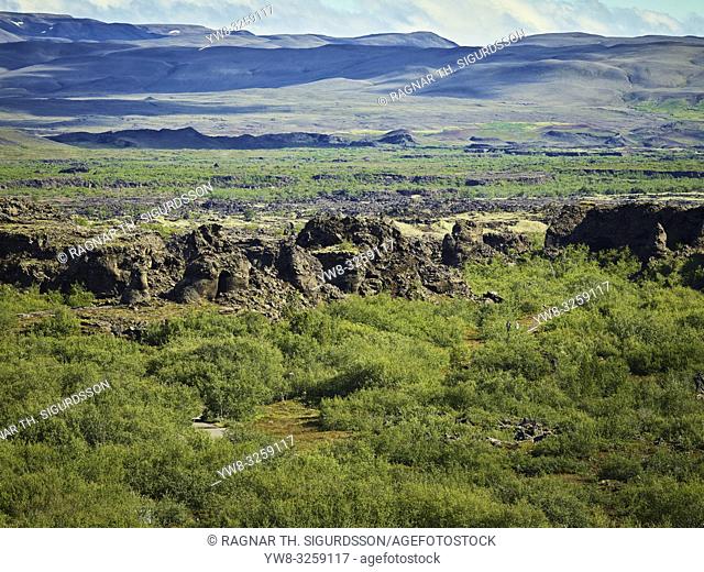 Dimmuborgir -area of unusually shaped lava fields, cave and volcanic rock formations, east of Myvatn, Iceland