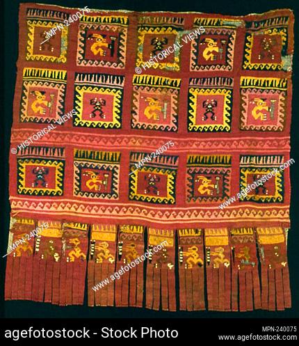 Panel - A.D. 1250/1470 - Possibly Chimú Peru, Possibly north coast - Artist: Chimú, Origin: Peru, Date: 1250–1470, Medium: Cotton and wool (camelid)