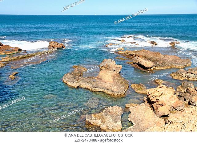 Denia Alicante Las rotas rocky beach in Spain