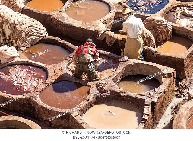Leather tannery from 10th Century in Medina if Fez, Morocco