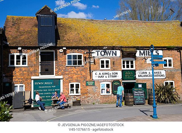 The Town Mills Pub. Bridge Street. Andover. Hampshire. England. UK