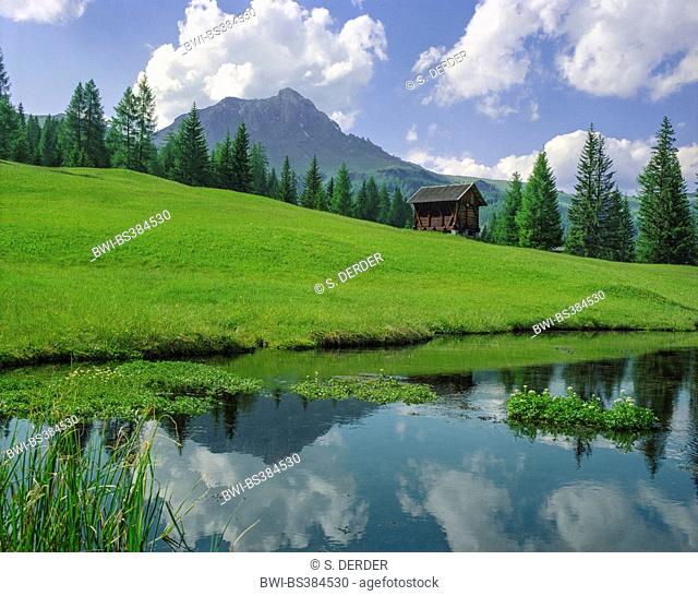 Peitlerkofel near Campill, upper Val di Longgiaru, Italy, South Tyrol, Dolomiten