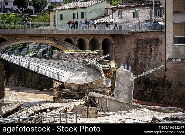 The effects caused by the rain bomb in Sassoferrato, province of Ancona, central Italy, September 16, 2022. At least 10 people died