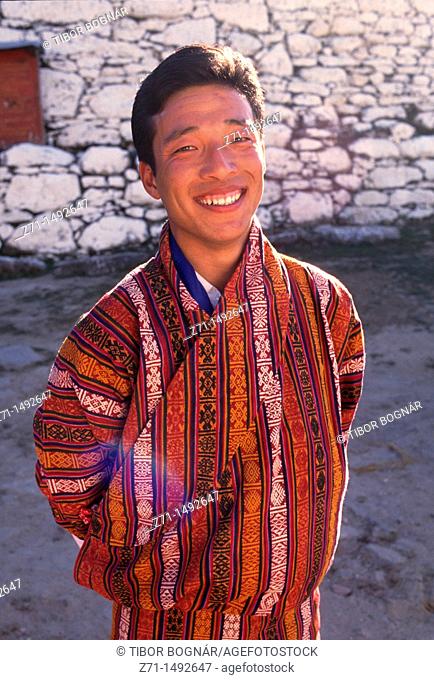 Bhutan, Trongsa, young man, portrait