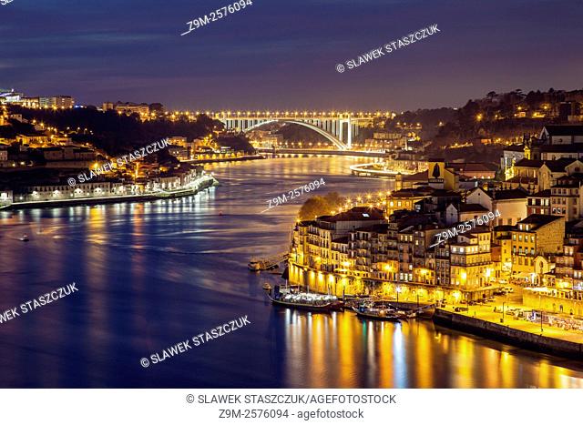 Evening in Porto. Looking towards Arrabida Bridge
