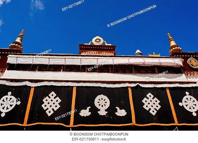 Roof decoration of Sera Monastery in Lhasa, Tibet