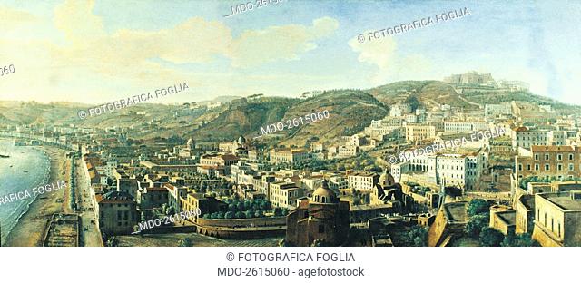 View of Naples with the District of Chiaia from Pizzofalcone (Veduta di Napoli con il borgo di Chiaia da Pizzofalcone), by Gaspar van Wittel, 18th Century
